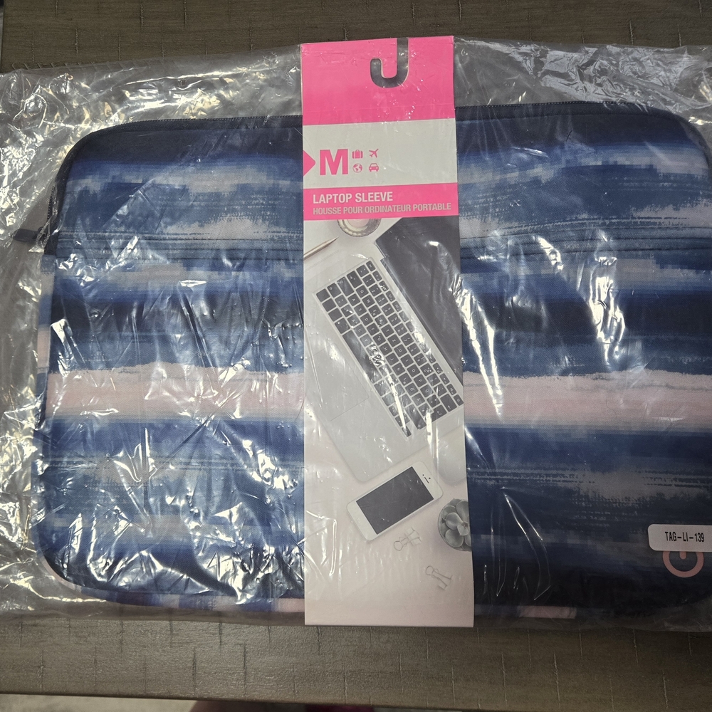 Blue and Pink Laptop Sleeve